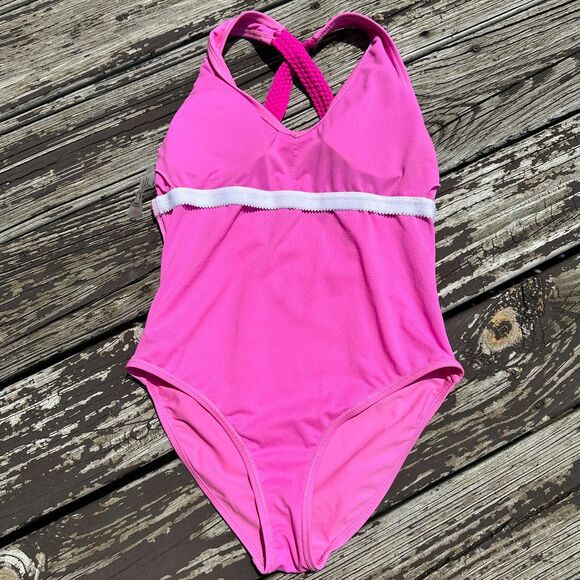 Marilyn Monroe One Piece Swimsuit Womens Medium Pink Braided Pool Beach Barbie - Picture 8 of 13